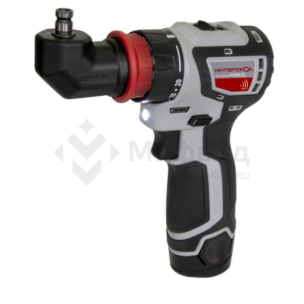 Дрель-шуруповерт аккумуляторная бесщеточн. ДА-10/12В 36 КомбиМАКС (Li-ion сумка 2 аккум. 2А.ч 4 насадки) ИНТЕРСКОЛ 687.2.2.78