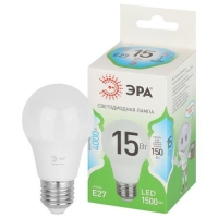 Лампа светодиодная GREEN LINE A60-15W-840-E27 GL 15Вт груша 4000К яркий свет бел. E27 Эра Б0067128 Лампа светодиодная GREEN LINE A60-15W-840-E27 GL 15Вт груша 4000К яркий свет бел. E27 Эра Б0067128