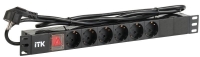 Блок розеток 6-м PDU (немец. станд.) DIN49440 с LED выкл. 1U шнур 2м вилка DIN49441 профиль ПВХ черн. ITK PH12-6D1-P Блок розеток 6-м PDU (немец. станд.) DIN49440 с LED выкл. 1U шнур 2м вилка DIN49441 профиль ПВХ черн. ITK PH12-6D1-P