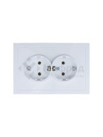 Розетка 2-мест. с/з СП ZIMA IP20 16А ПБТ безвинт. зажим бел. LEZARD 704-0200-127BQC