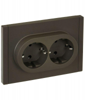 Розетка 2-м СП FORTE&PIANO FP323 16А с заземл. защ. шторки безвинт. крепл. сер. IEK FP-R24-16-1-K03