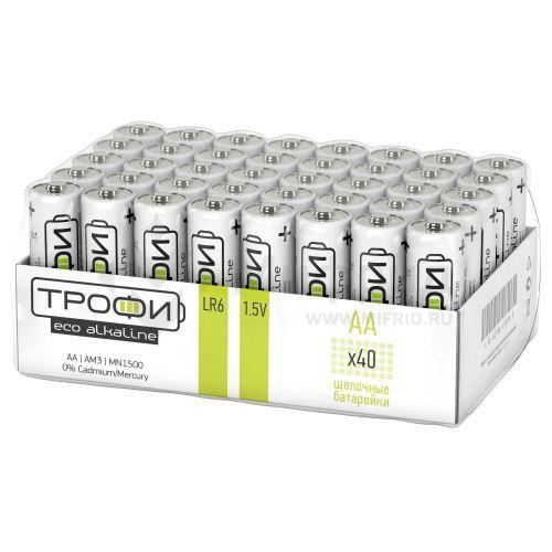 Элемент питания алкалиновый AA/LR6 LR6-40 bulk Eco (уп.40шт) Трофи Б0027815