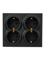 Розетка 4-м ОП LETO с заземл. закрытый корпус ПБТ черн. бархат LEZARD 752-4200-127BDP Розетка 4-м ОП LETO с заземл. закрытый корпус ПБТ черн. бархат LEZARD 752-4200-127BDP