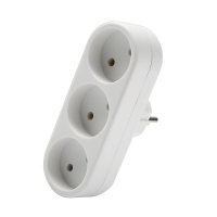 Разветвитель 3-м плоский без заземл. 10А 2200Вт 250В бел. DОМТОК 2655