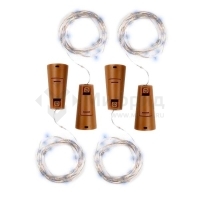 Гирлянда DC-G04-20WS4 пробки 20LED 3x(LR44/LR1154/AG13/G13) (в компл.) (уп.4шт) бел. ФАZА 5047952