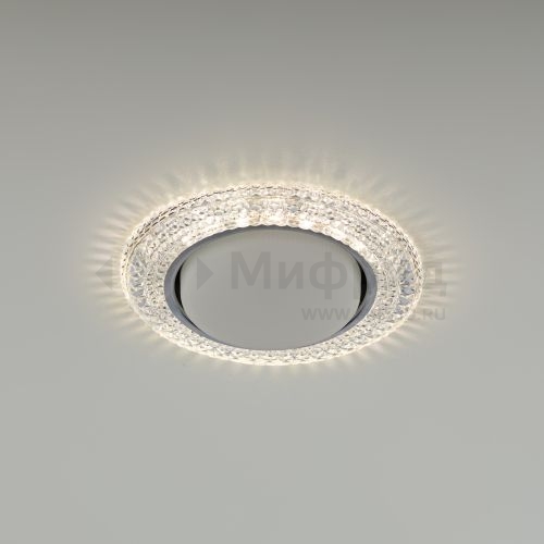 Светильник точечный DK LD26 SL/WH GX53 декор со светодиод. подсветкой прозр. ЭРА Б0029638