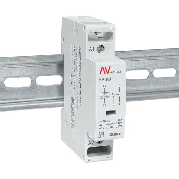 Контактор модульный КМ 20А 2NО 24В AC (1 мод.) AVERES EKF km-av-1-20-20-24V Контактор модульный КМ 20А 2NО 24В AC (1 мод.) AVERES EKF km-av-1-20-20-24V