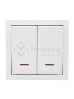 Выключатель 2-кл. ОП LETO с индикацией бел. LEZARD 752-0200-112