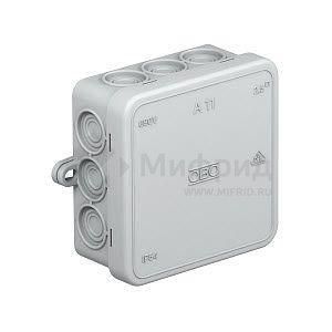 Коробка распределительная 75х75х35мм IP55 A11 12 кабельных вводов свет. сер. OBO 2000342