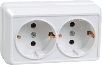 Розетка 2-м ОП Октава РС22-3-ОБ 16А IP20 с заземл. бел. GENERICA ERO21-K01-16-DC