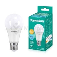 Лампа светодиодная LED11-A60/845/E27 11Вт грушевидная матовая 4500К бел. E27 925лм 220В Camelion 12036