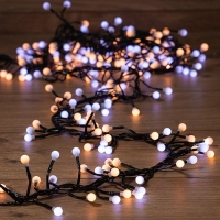 Гирлянда светодиодная "Мишура LED" 3м 288LED бел./тепл. бел. 18Вт 220-240В IP20 провод ПВХ темн. зел. Neon-Night 303-608