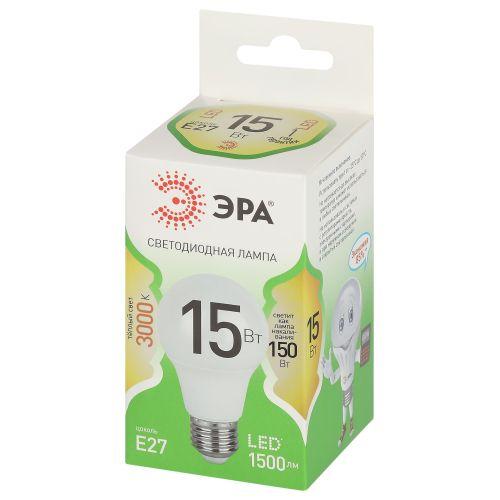 Лампа светодиодная GREEN LINE A60-15W-830-E27 GL 15Вт груша 3000К свет тепл. E27 Эра Б0067112 Лампа светодиодная GREEN LINE A60-15W-830-E27 GL 15Вт груша 3000К свет тепл. E27 Эра Б0067112