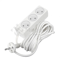 Удлинитель 3х5м без заземл. 10А IP20 2.2кВт ПВС 2х0.75 бел. DOMTOK 2372