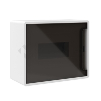 Щиток настенный Фрейм (FRAME) ЩРн-п-8 8 мод. с тонированной дверцей с 2 шинами PEN на 6 и 8 отверст. бел. DKC F08W1WD