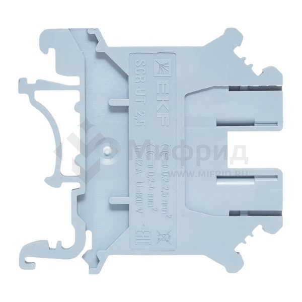 Колодка клеммная винтовая 2.5кв.мм UT сер. EKF scr-ut-2.5-g