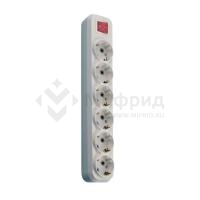 Колодка удлинителя 6-м 16А с заземл. с выкл. АБС-пластик бел. TOKOV ELECTRIC TKE-C01-KU6-ZV