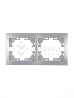 Рамка 2-м Mira горизонт. метал. сер. LEZARD 701-1000-147