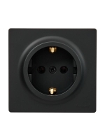 Розетка 1-м ОП LETO с заземл. ПБТ черн. бархат LEZARD 752-4200-122B
