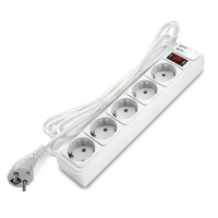 Удлинитель с сетевым фильтром 5х5м с заземл 10А 2.2кВт IP20 2хUSB ПВС 3х1 с выкл. бел. DOMTOK 2566 Удлинитель с сетевым фильтром 5х5м с заземл 10А 2.2кВт IP20 2хUSB ПВС 3х1 с выкл. бел. DOMTOK 2566