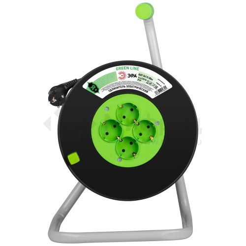 Удлинитель на пластик. катушке 4х30м с заземл. 16А IP20 GREEN LINE KAT-3x1.5-30m ПВС 3х1.5 Эра Б0065110