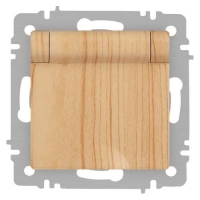 Розетка 1-м СП Accent 6-203-11 16А IP20 250В 2P+E Schuko с крышкой AL/CU сосна Intro Б0063479