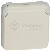 Розетка 1-м СП Plexo 16А IP55 2P+E с заземл. с крышкой немецк. стандарт винтов. клеммы механизм бел. Leg 069639