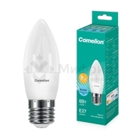 Лампа светодиодная LED8-C35/845/E27 8Вт свеча 4500К бел. E27 750лм 220В Camelion 12390