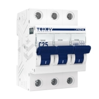 Выключатель автоматический модульный 3п C 25А 4.5кА PRIZMA TOKOV ELECTRIC TKE-PZ45-MCBI-3-25-C