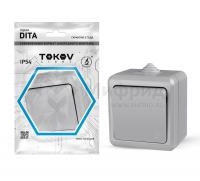Выключатель 1-кл. ОП Dita IP54 10А 250В сер. TOKOV ELECTRIC TKL-DT-V1-C06-IP54