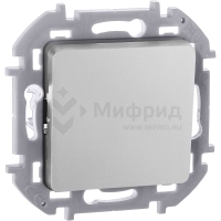 Выключатель кнопочный 1-кл. СП Inspiria 6А IP20 250В без фиксации НО/НЗ механизм алюм. IEK 673692