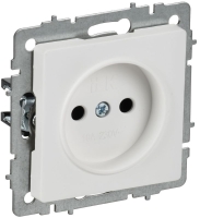 Розетка BRITE РС10-1-0-БрАБ 10А без заземл. без защ. шторок механизм арктич. бел. IEK BR-R10-10-K91