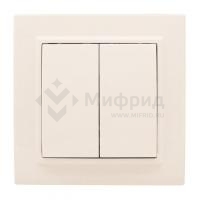 Выключатель 2-кл. СП Минск 10А IP20 беж. EKF ERV10-023-20