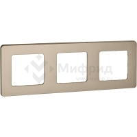 Рамка 3-м СП Inspiria IP20 шампань IEK 673958
