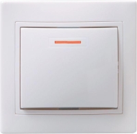 Выключатель 1-кл. СП Кварта 10А IP20 ВС10-1-1-КБ с индикацией бел. GENERICA EVK11-K01-10-DM