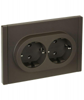 Розетка 2-м СП FORTE&PIANO FP324 16А с заземл. без защ. шторок безвинт. крепл. сер. IEK FP-R21-16-1-K03