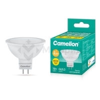 Лампа светодиодная LED7 JCDR/830/GU5.3 7Вт рефлектор матовая 3000К тепл. бел. GU5.3 490лм 220В Camelion 11656