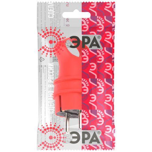 Вилка угловая VX12-R-IP44 16А IP44 с заземл. с кольцом каучук красн. Эра Б0069324