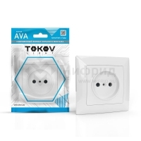 Розетка 1-м СП AVA 16А IP20 без заземл. без защ. шторок в сборе бел. TOKOV ELECTRIC TKL-AV-R1F-C01