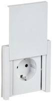 Розетка СП FORTE&PIANO16А IP44 FP219 с заземл. защ. шторки с крышкой безвинт. крепл. бел. IEK FP-R16-16-1-44-K01