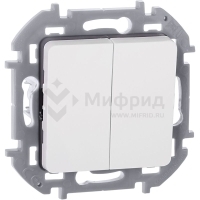 Выключатель 2-кл. 1п 1мод. СП Inspiria 10А IP20 250В 10AX механизм бел. IEK 673620