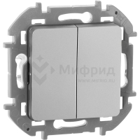 Выключатель 2-кл. 1п 1мод. СП Inspiria 10А IP20 250В 10AX механизм алюм. IEK 673622