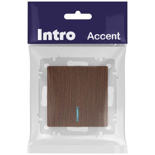 Выключатель 1-кл. СП Accent 6-102-10 10А IP20 250В с подсветкой AL/CU венге Intro Б0063449