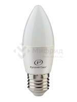 Лампа светодиодная RS LED C37 E27 8W 220-240V 8Вт свеча матовая 2700К тепл. бел. E27 800лм 220-240В Ra90 Русский Свет 15010545062