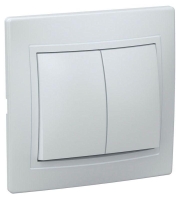 Выключатель 2-кл. СП Кварта 10А IP20 ВС10-2-0-КБ бел. GENERICA EVK20-K01-10-DM