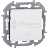 Выключатель 1-кл. 1п 1мод. СП Inspiria 10А IP20 250В 10AX с подсветкой/индикацией механизм бел. IEK 673610