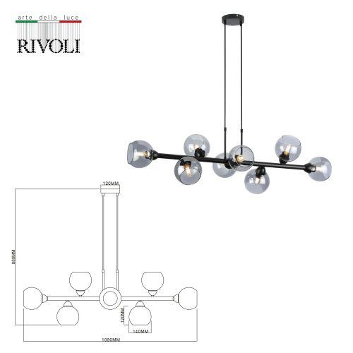 Люстра Irmhild 3172-208 8х60Вт Е27 модерн Rivoli Б0051271 Люстра Irmhild 3172-208 8х60Вт Е27 модерн Rivoli Б0051271