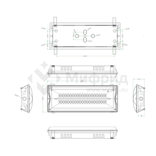 Светильник светодиодный DPA-301-0-65 IP65 40LED 3ч аварийный непостоянный Проектный Эра Б0044405