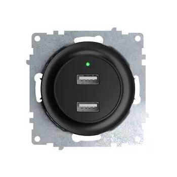 Розетка USB 2-м СП Florence 16А IP20 с подсветкой механизм черн. (1E10351303) OneKeyElectro 2260092 Розетка USB 2-м СП Florence 16А IP20 с подсветкой механизм черн. (1E10351303) OneKeyElectro 2260092