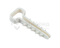 Дюбель-хомут PCD-F 06х12-45-100WH для плоского кабеля PA6.6 бел. (уп.100шт) JazzWay 5054943